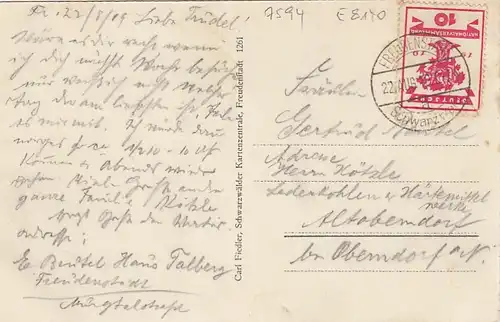 Mummelsee i.Schwarzwald gl1919 E8140