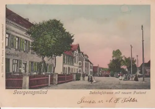 Georgensgmünd - Bahnhofstraße mit neuem Postamt gl1913 228.257