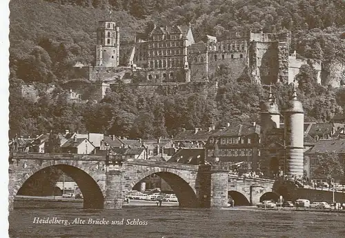 Heidelberg, Schloss und alte Brücke ngl E6611