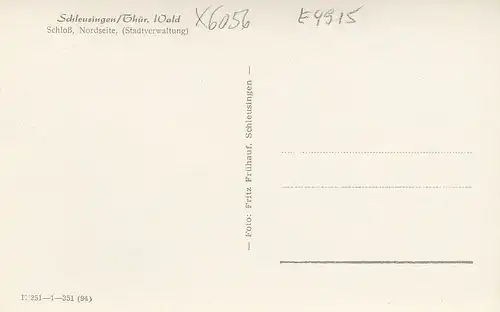 Schleusingen, Thür.Wald, Schloß Nordseite ngl E4915