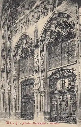 Ulm a.D., Münster, Hauptportal, Vorhalle ngl E5568