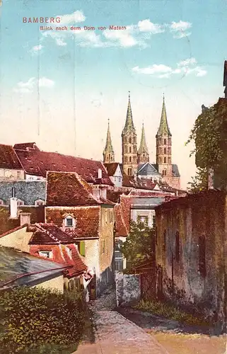 Bamberg - Blick nach dem Dom von Matern gl1913 167.690