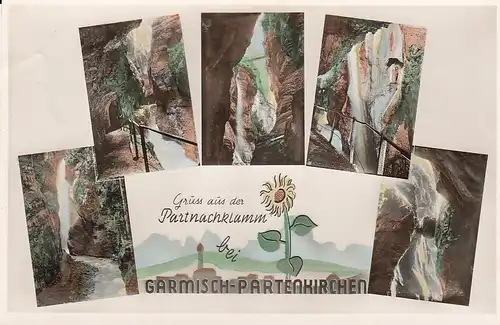 Partnachklamm bei Garmisch-Partenkirchen, Mehrbildkarte ngl E5587