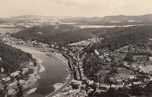 Sächs.Schweiz, Königstein, Elbe und Stadt ngl E4537