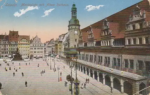 Leipzig, Marktplatz mit Altem Rathaus gl1917 E6031