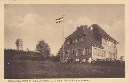 Bismarck-Säule u.Bismarck-Haus a.d.Kemmler bei Plauen i.V. gl1941 E8569