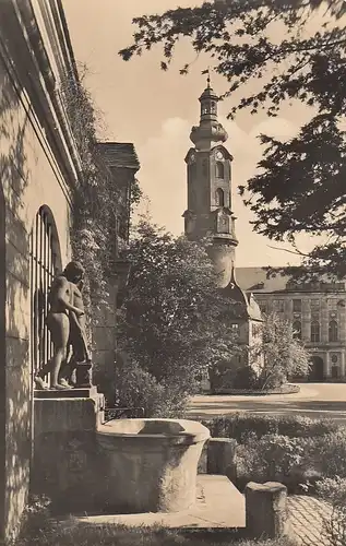 Weimar, Jünglingsbrunnen mit Schloß ngl E4606