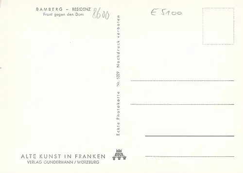 Bamberg, Residenz, FRont gegen den Dom ngl E5100