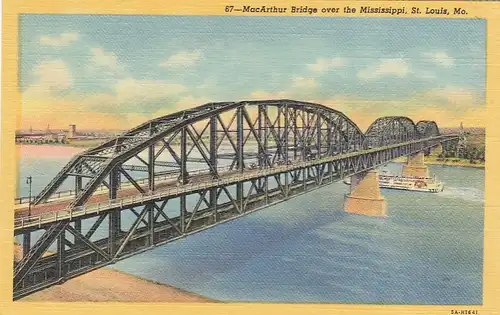 St.Louis. Mo.,MacArthur Bridge over the Mississipi ngl E8694