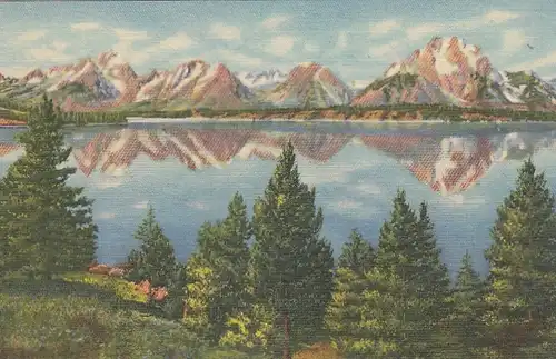 Grand Teton Nat.Park, Teton Oeaks reflected in Jackson Lake ngl E8717