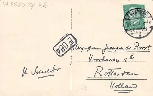 Erlangen - Blick zum Burgberg gl1930 166.428