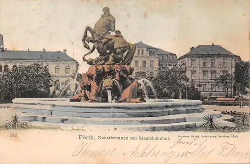 Fürth - Kunstbrunnen am Staatsbahnhof gl1899 166.438