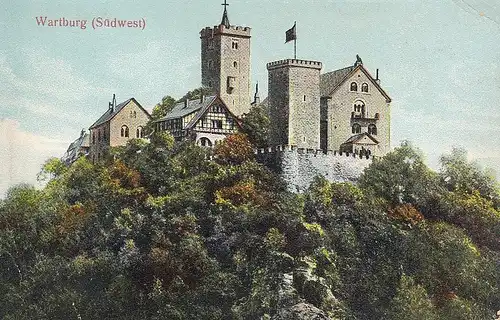 Eisenach. Wartburg, Südwest-Ansicht ngl E6073