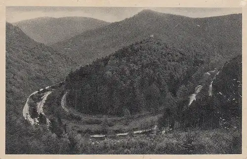 Schwarzatal, Thür.Wald, Karusselbogen mit Jagdturm Eberstein ngl E4823