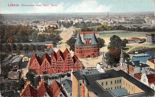 Lübeck - Panorama vom Petri-Turm ngl 167.758