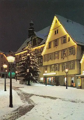 Backnang, Fußgängerzone am Rathaus gl1988 E6201