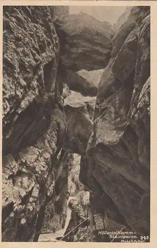Höllentalklamm bei Garmisch-Partenkirchen, Steinlawine glum 1925? E7389
