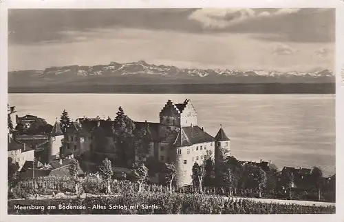 Meersburg Bodensee, Altes Schloß mit Säntis ngl E4921