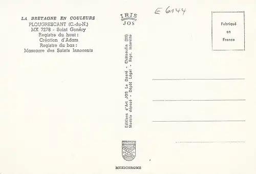 Plougrescant (C.-du-N.) Saint Gonéry, Création d'Adam ngl E6144