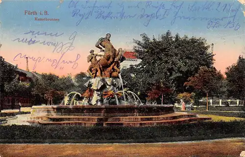Fürth - Kunstbrunnen feldpgl1918 166.442