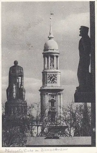 Hamburg, St.Michaelskirche und Bismarckdenkmal gl1959? F0384