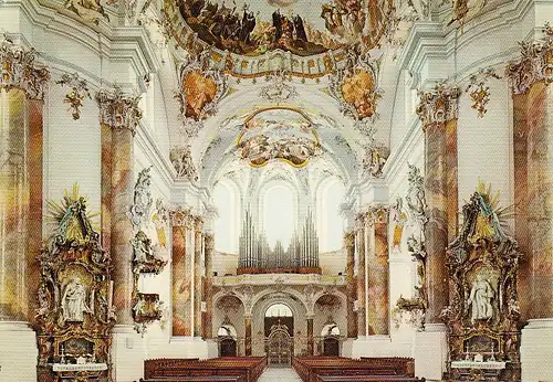 Ottobeuren, Basilika der Benediiktinerabtei. Blick zumr Orgelempore ngl E5385