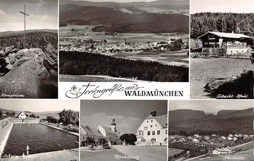 Waldmünchen - Panorama und Teilansichten ngl 166.538