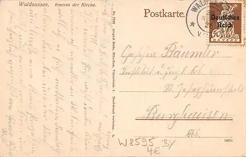 Waldsassen - Innenansicht der Pfarrkirche gl1921 166.571