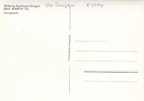 Kartause Ittingen, Warth TG, Chorgestühl ngl E7794