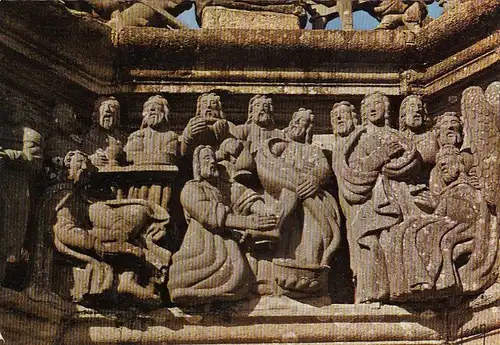 Guimiliau (Finistère) Le lavement des pieds (détail) ngl E7823