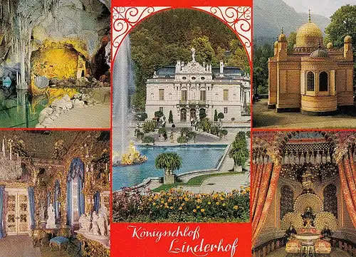 Ettal, Schloss Linderhof, Mehrbildkarte ngl E5116