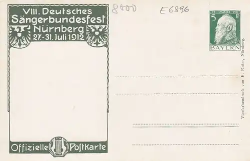 8.Derutsches Sänger-Bundes-Fest zu Nürnberg 1912 ngl E6896