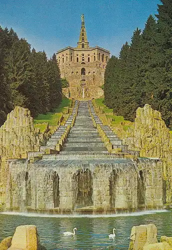 Kassel, Wilhelmshöhe, Kaskaden und Riesenschloß mit Herkules ngl E5177