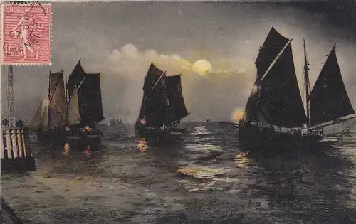 Boulogne-sur-Mer (Pas-de-Calais) Hafeneinfahrt mit Segelbooten ngl E6553