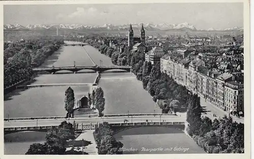 München, Isar-Partie mit Gebirge gl1941? E6931