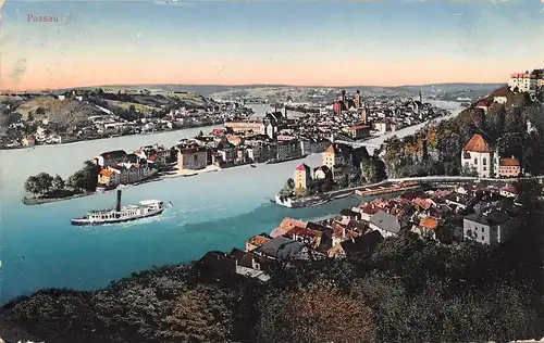 Passau - Zusammenfluss von Inn, Ilz und Donau gl1915 167.061