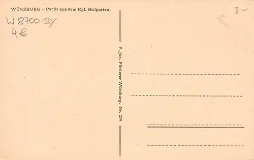 Würzburg - Partie aus dem Kgl. Hofgarten ngl 167.349