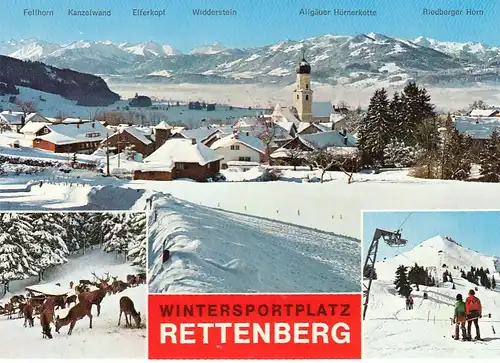 Wintersportplatz Rettenberg im Allgäu, Mehrbildkarte ngl E6608