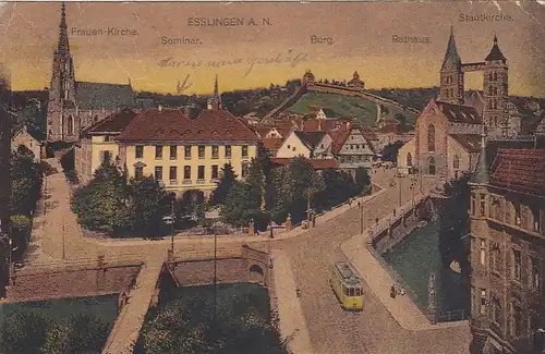 Eßlingen a.N., Frauenkirche, Seminar, Burg, Rathaus, Stadtkirche gl1921 E9676