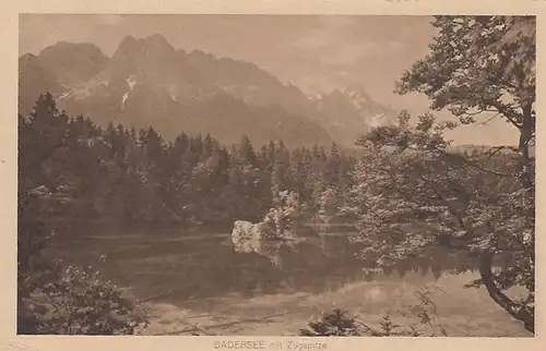 Badersee mit Zugspitze nahe Grainau glum 1920? E7145