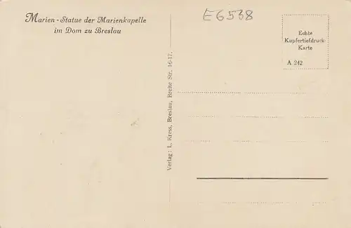 Breslau, Dom, Marienkapelle, Marien-Statue ngl E6538