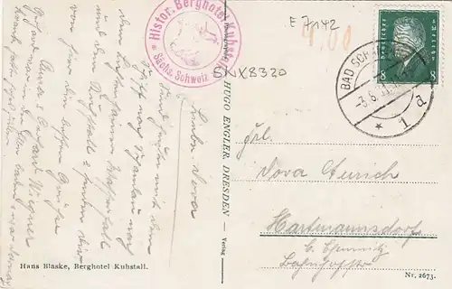 Sächs.Schweiz, Kuhstall, äussere Höhle gl1931 E7142