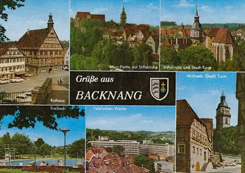 Backnang, Mehrbildkarte gl1988 E6670