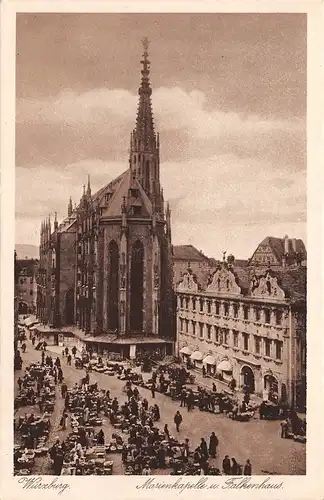 Würzburg - Marienkapelle und Falkenhaus gl1932 167.424