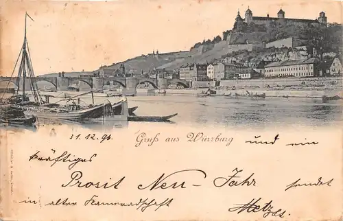 Würzburg - Mainpartie mit Festung Marienberg gl1896 167.438