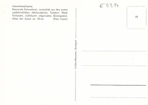 Löwenkampf-Szene, Wadi Torhoscht, Felsmalerei ngl E5371