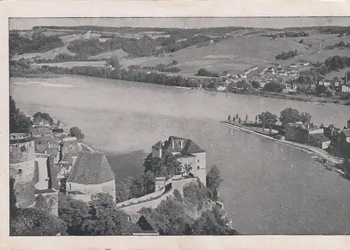 Passau, Blick vom Oberhaus auf den Zusammenfluss ngl E8426