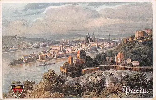 Passau - Zusammenfluss von Inn, Ilz und Donau gl1921 167.046