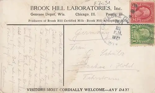 Brook Hill Labaratories, Genese Depot, Wisconsin gl1929 E7031