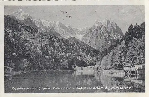 Riessersee mit Alpspitze, Waxenstein und Zugspitze gl1929 E6915